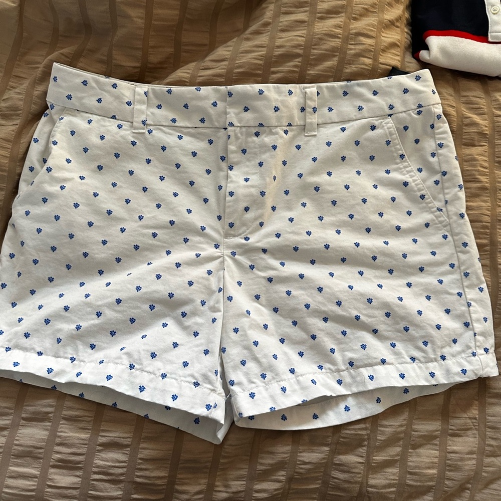 Tommy Hilfiger Chino White and Blue Patterned Women Shorts